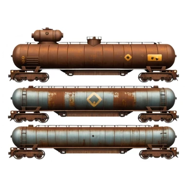 a long train with tank cars sticker