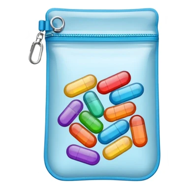 pills in a small zip bag sticker