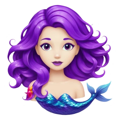 glitter purple mermiad sticker