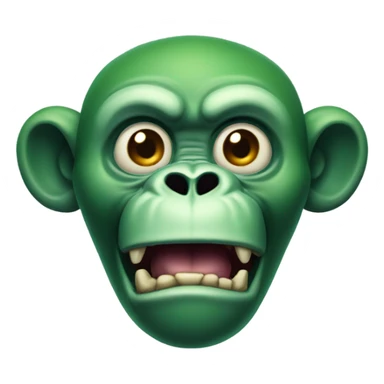 Green skull monkey sticker