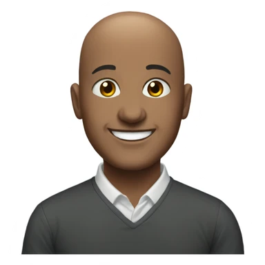 bald man smiling portrait sticker