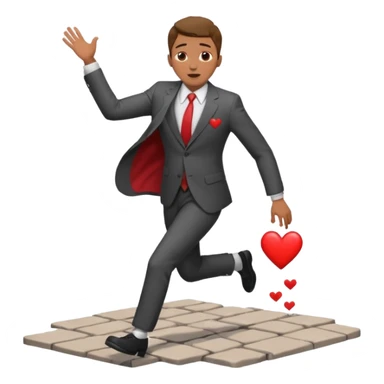 man with heart eyes slip and fall on sidewalk  sticker