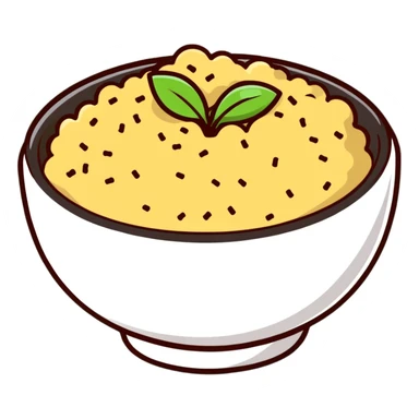 cute cartoon bowl of quinoa sticker