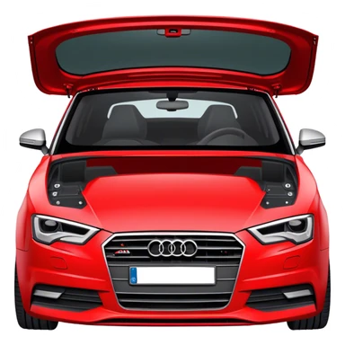 Red Audi A3 2014 no back doors sticker