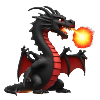 Black dragon spitting a red beam of light sticker