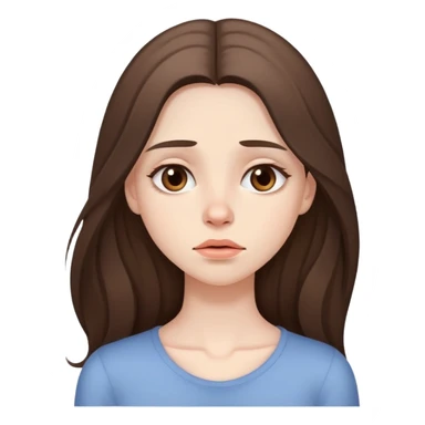 beautiful pale brunette girl with long hair very tired sticker