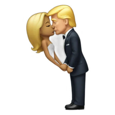 trump kisses obama sticker