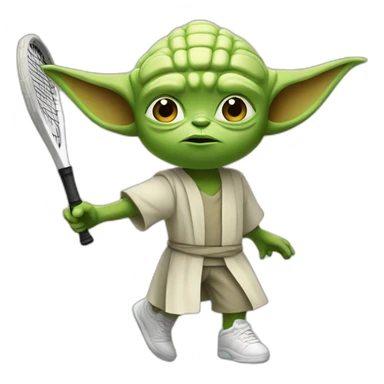 Yoda tennis player sticker