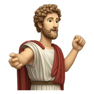 marcus aurelius arms stretched out holding something sticker