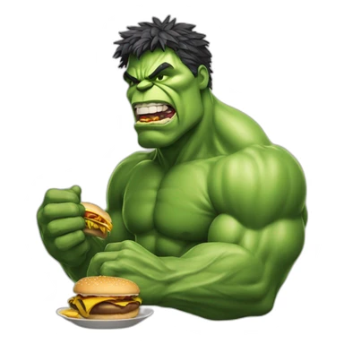 The Hulk Eating hamburger sticker