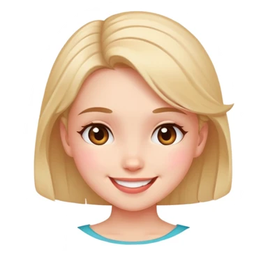 Girl tilting head blushing and smiling sticker