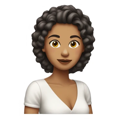 Chica morena clara pelo rizado sticker