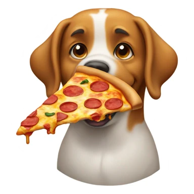 Dog eating pizza sticker