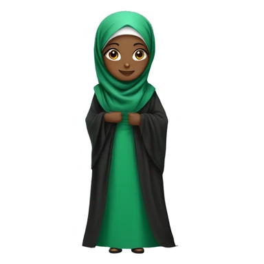 Ultra-detailed African hijabi standing in beautiful green abaya sticker