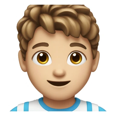 happy child with brown hair and blue eyes  sticker