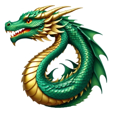 cinematic-noble-dragon-portrait-emoji,-poised-and-majestic,-with-a-sinuous,-elongated-body-covered-in-intricately-detailed,-shimmering-scales-in-hues-of-emerald-and-gold,-and-piercing,-fiery-eyes-that-reflect-ancient-wisdom; sticker