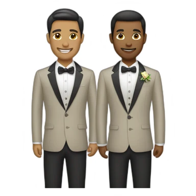 gay grooms light venezuelan and white american sticker
