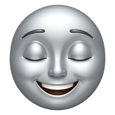 silver grinning face with smiling closed eyes sticker
