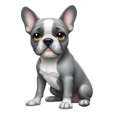Frenchbulldog girl gray sticker