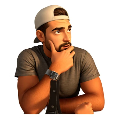 thoughtful young man indoors sticker