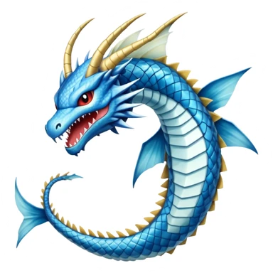 Gyarados from Pokemon, blue serpentine dragon sticker