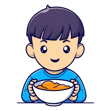 boy with bowl haircut sticker