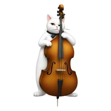 Obese cat playing double bass sticker