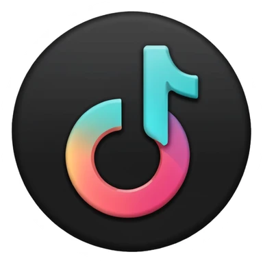 Tiktok logo without background black color sticker