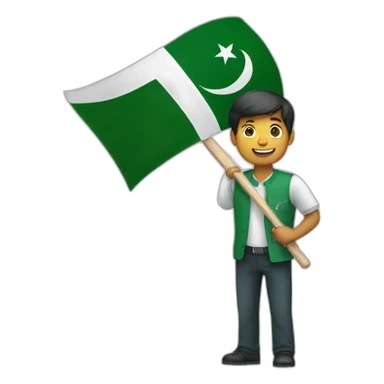 Man holding pakistan flag sticker