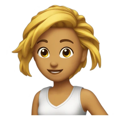 Chica pelo castaño.haciendo baile urbano sticker