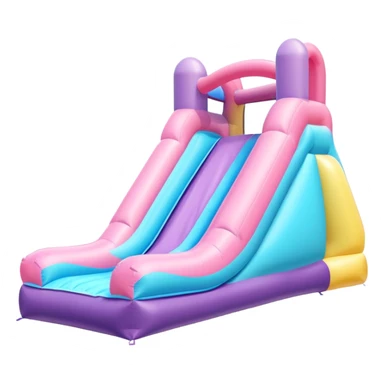 a bouncy inflatable pastel play slide sticker