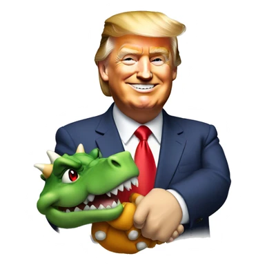 Donald Trump handshaking bowser sticker