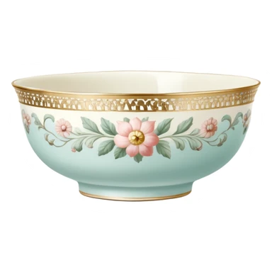 vintage floral porcelain bowl sticker
