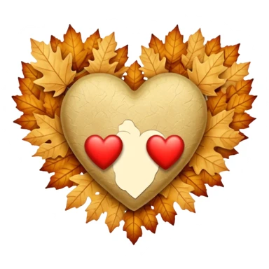 Beige Autumn heart sticker