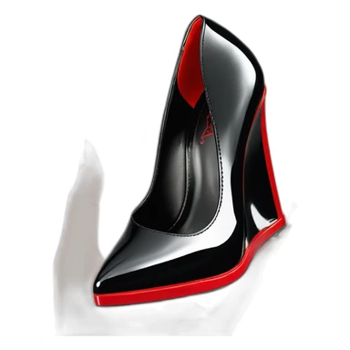 WEDGE LOUBOUTIN black PATENT sticker