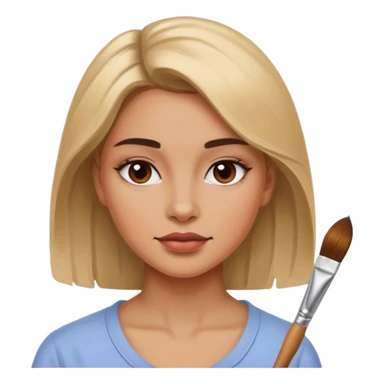 woman painting sticker