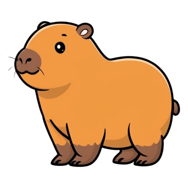 happy capybara sticker