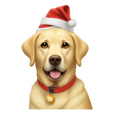 yellow labrador with santa hat sticker