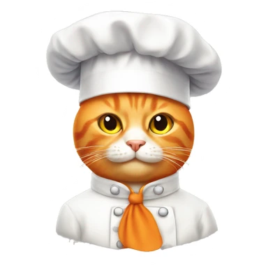Orange cat in chef hat sticker