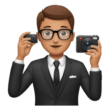 Hombre moreno con gafas haciendo fotos en una boda sticker