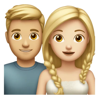 white boy and white girl engagement sticker