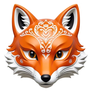 ​Cinematic Realistic Japanese Kitsune Mask, depicted as an intricately carved fox mask with flowing, delicate features and vivid traditional patterns, its mysterious eyes set against a softly blurred background that emphasizes its mystical allure and cultural significance, rendered with detailed textures and refined lighting, sticker