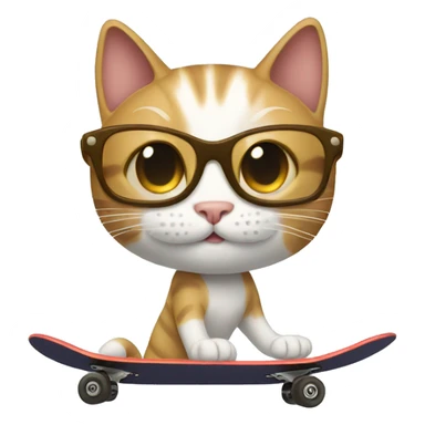 Cat driving a skateboard sticker