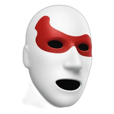 man in a white mask with red paint running from eyes sticker