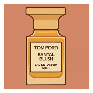 Flat toon style illustration of Tom Ford santal blush perfume  sticker
