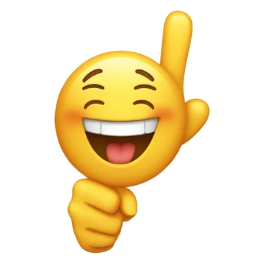 laughing emoji with pointing hand sticker