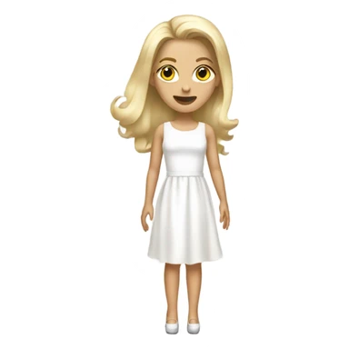 Blonde girl with white dress and heels  sticker