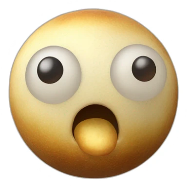 3d sphere with a cartoon humdrum potatoes Mooshroom skin texture with confident eyes sticker