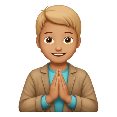 Smiling and hands in prayer position sticker