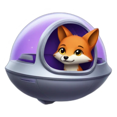 a purple haired fox in a spaceship sticker